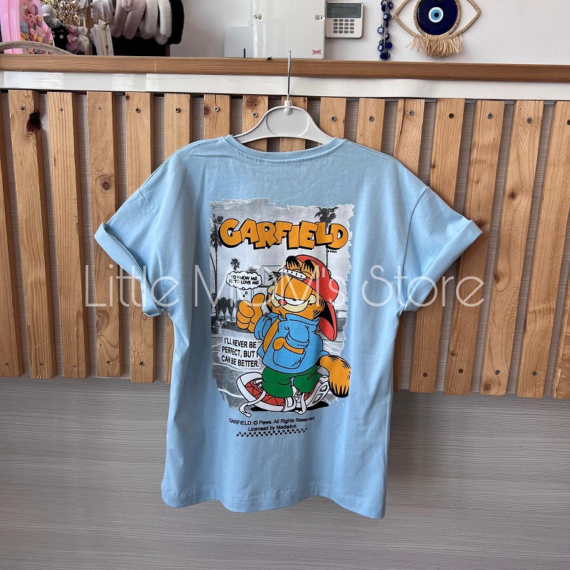 Orjinal Sırt Baskılı Garfield Tişört