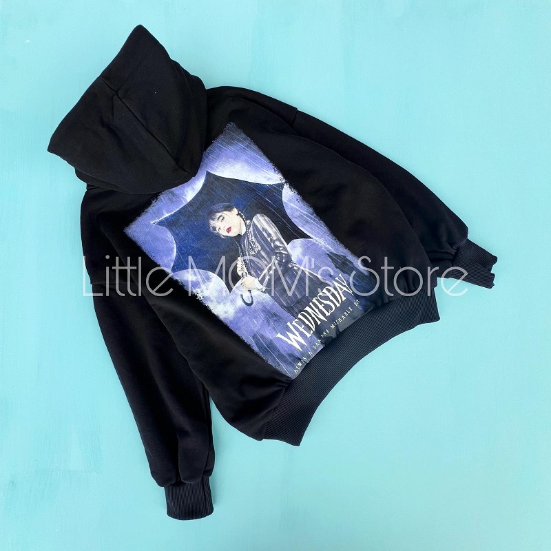 Orjinal Sırt Baskılı Wednesday Sweatshirt görsel 2