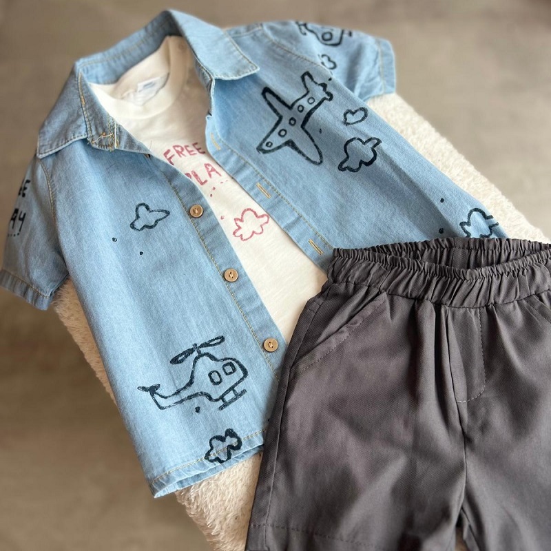Denim Gömlekli 3'lü Takım görsel 2