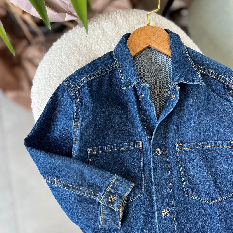 Unisex Oversize Denim Gömlek görsel 3