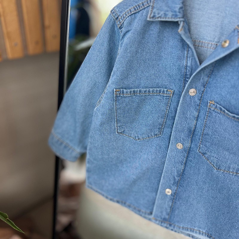 Unısex Oversize Denim gömlek görsel 2