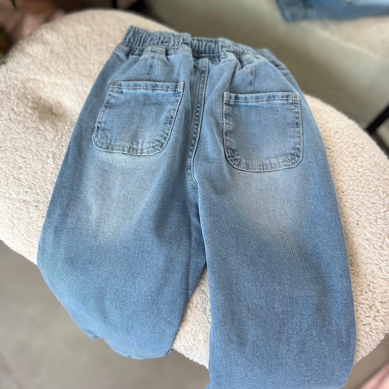 Balon Paça Kore Stil Unisex Jean Pantolon görsel 3