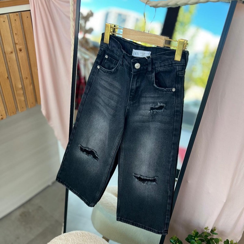 Yırtık Wideleg Jean Pantolon