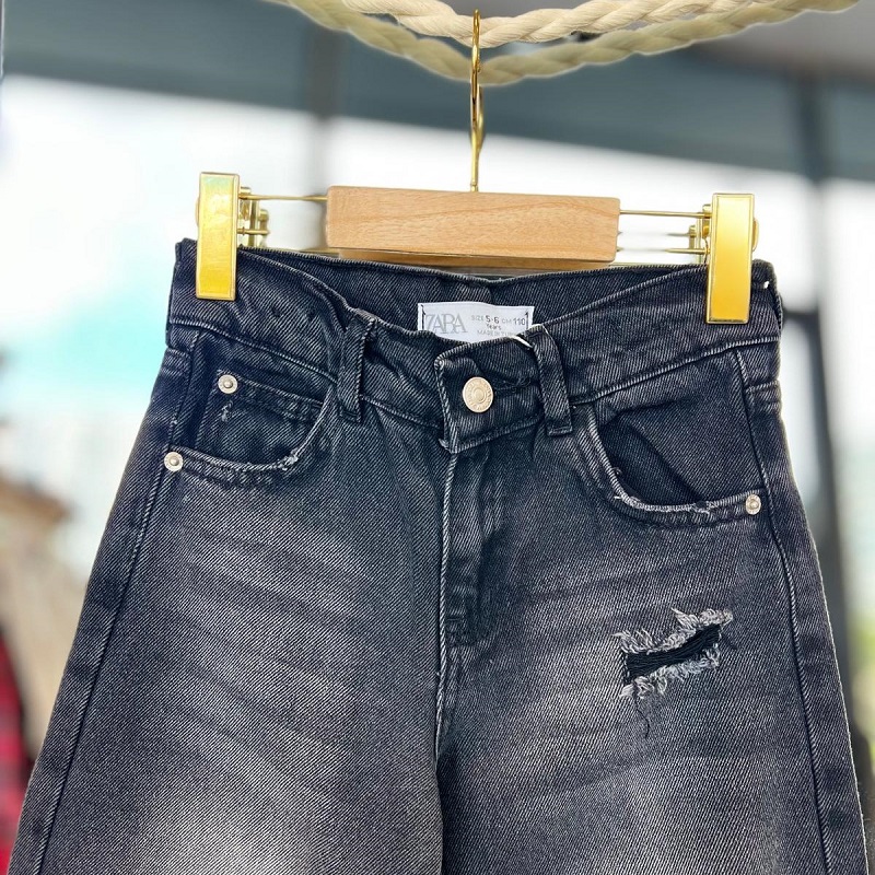Yırtık Wideleg Jean Pantolon görsel 3