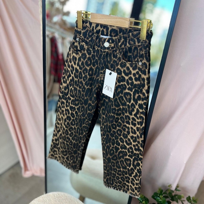 Leopar Desen Jean Pantolon