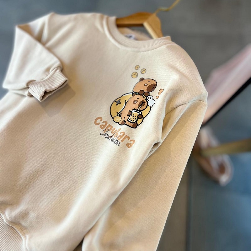Capybara Sırt Baskılı Sweatshirt görsel 3