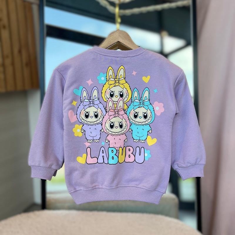 Labubu Sırt Baskılı Sweatshirt görsel 2