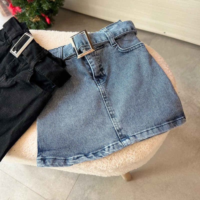 Ultra Esnek Kemerli Denim Etek görsel 2