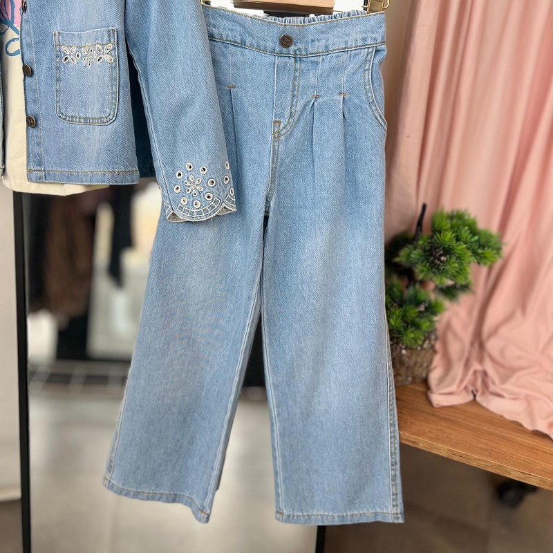 Fisto İşlemeli 3'lü Denim Takım görsel 3