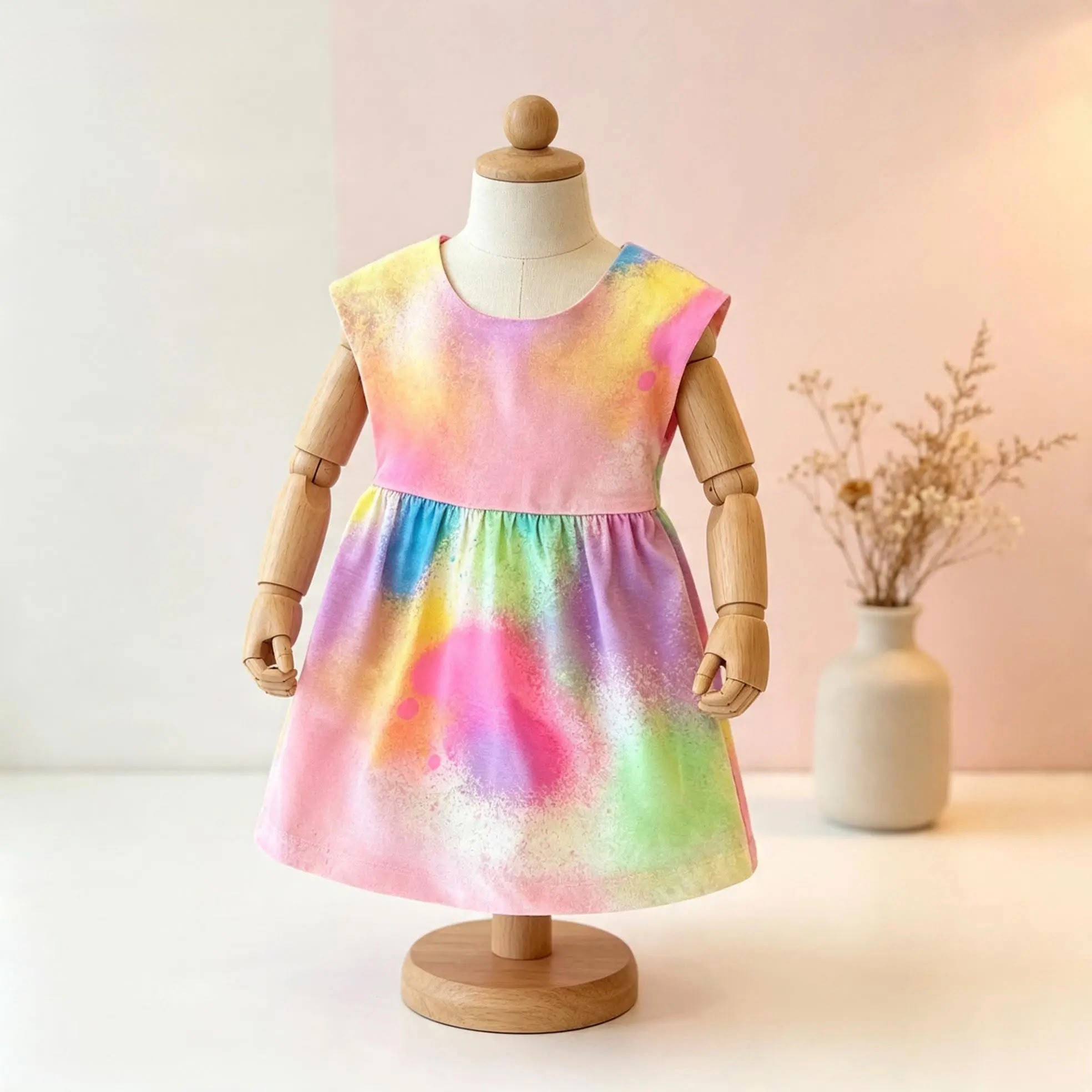 Batik Desen Sırt Dekolteli Elbise