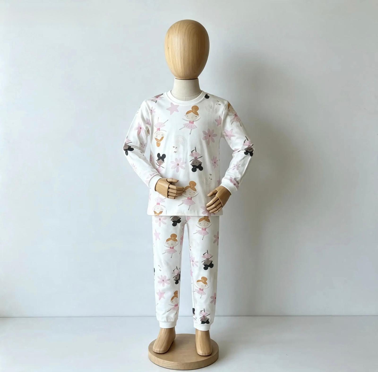 Kız Çocuk Çiçekli Yıldızlı Pijama