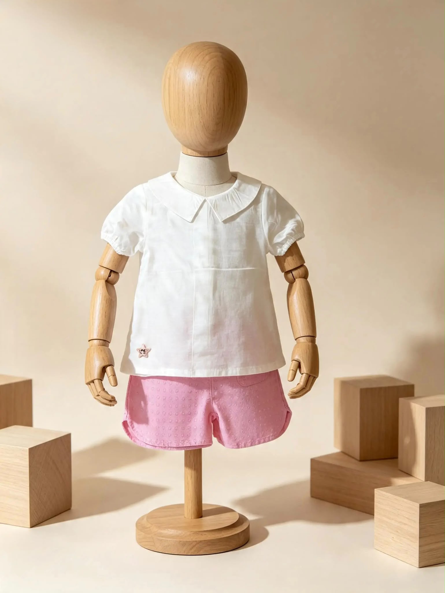 Kız Bebek Desenli Şort Takım