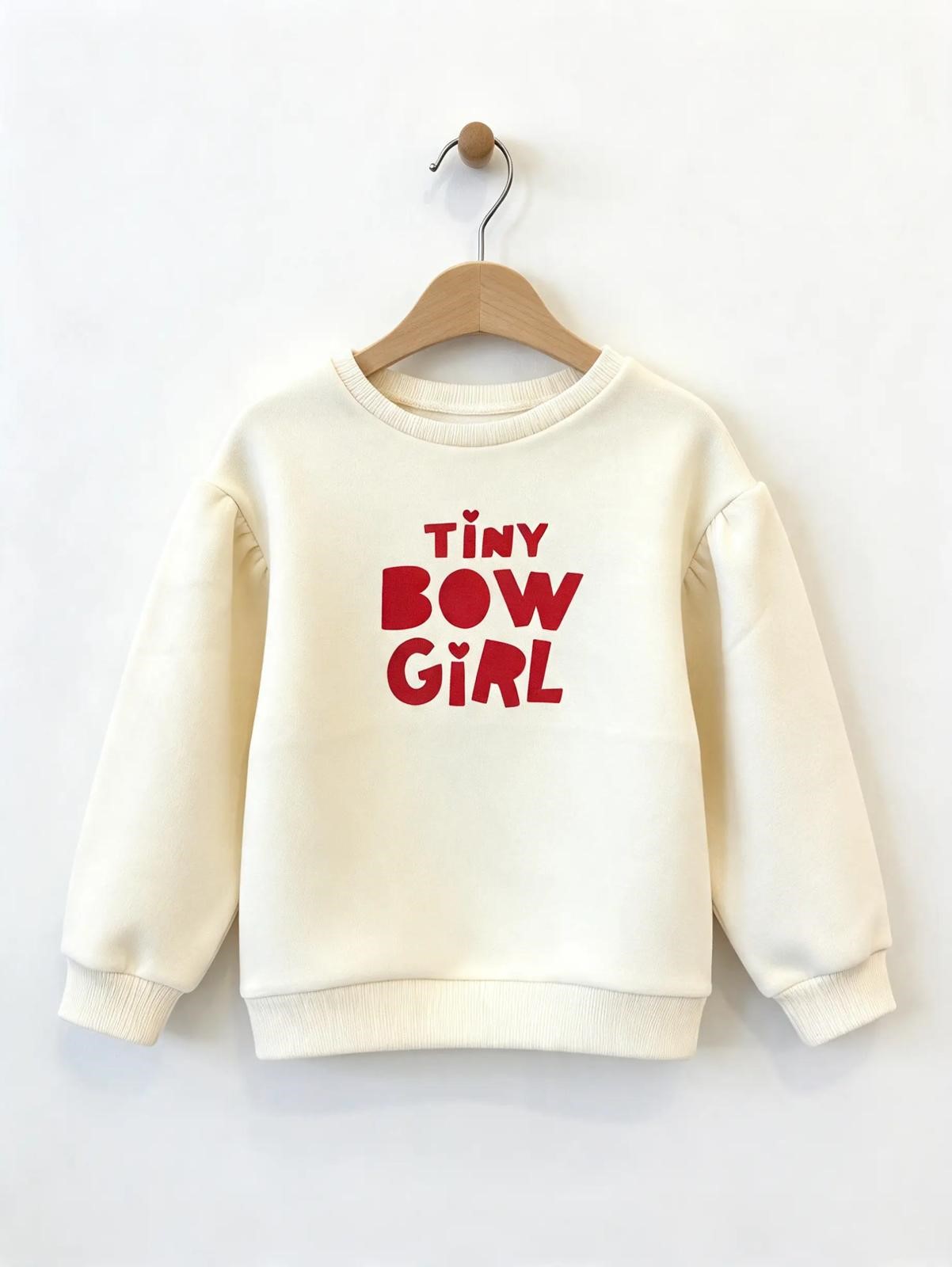 Tiny Bow Girl Şardonlu Sweatshirt