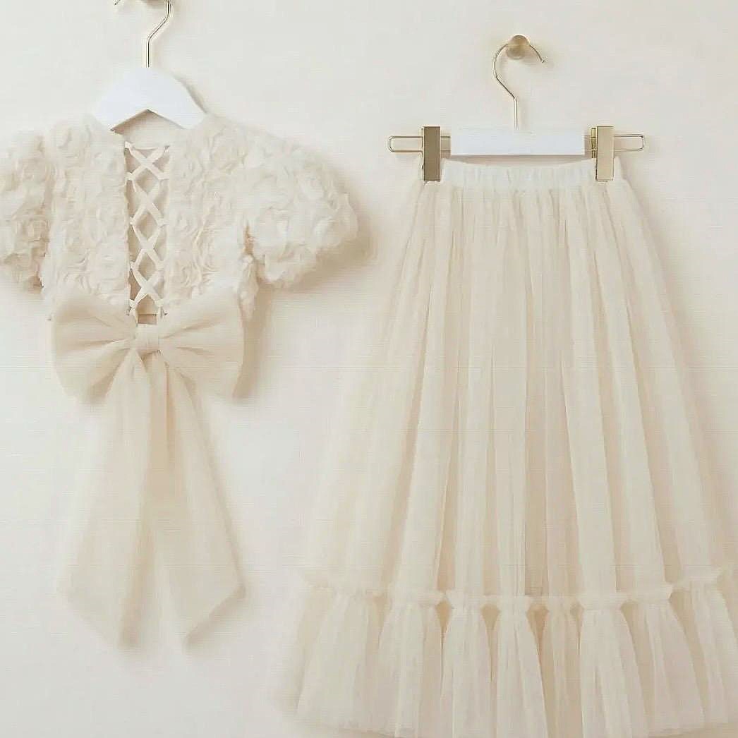 Krem Crop Etek Takım görsel 2