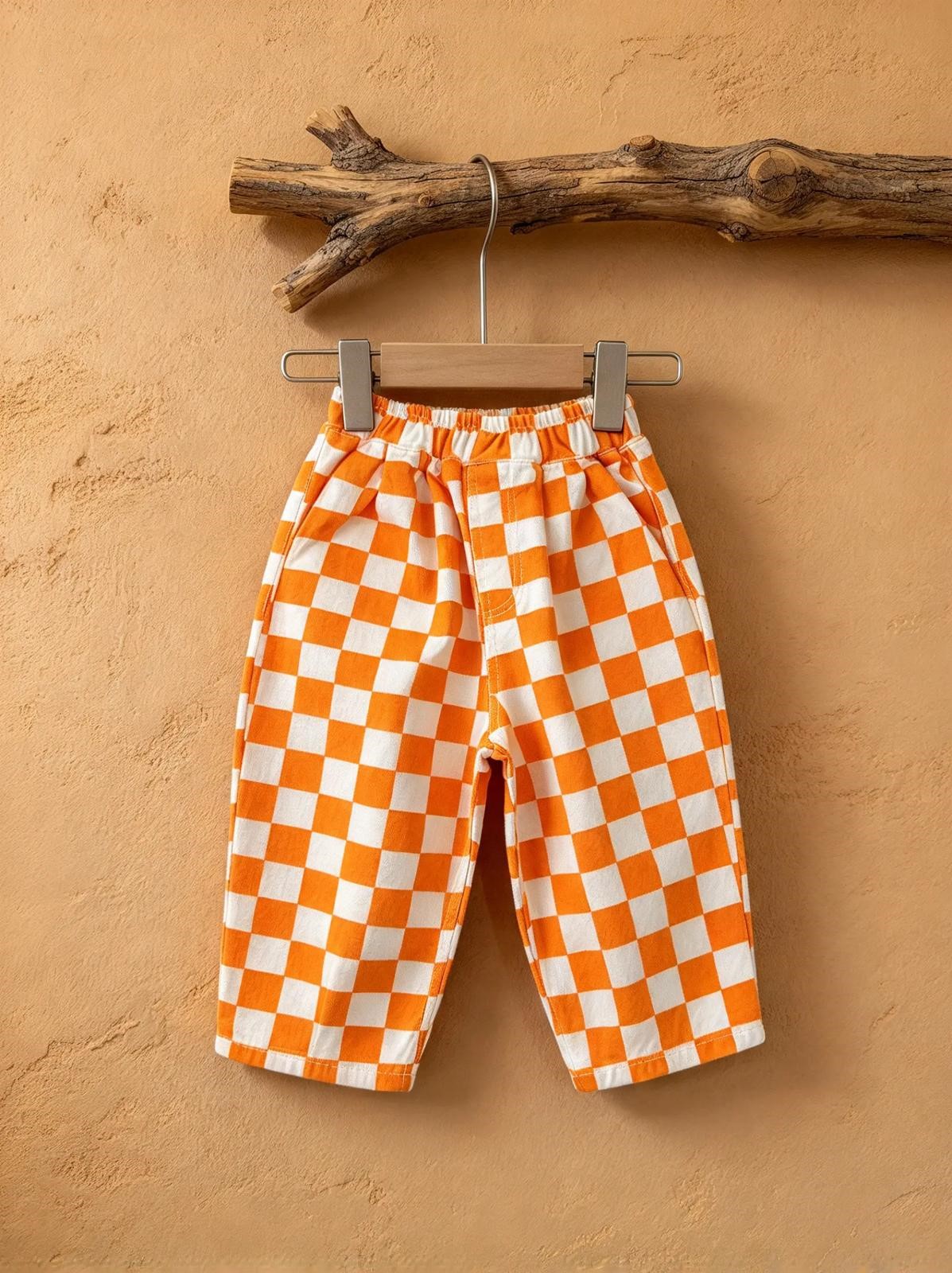 Unisex Damalı Balon Pantolon