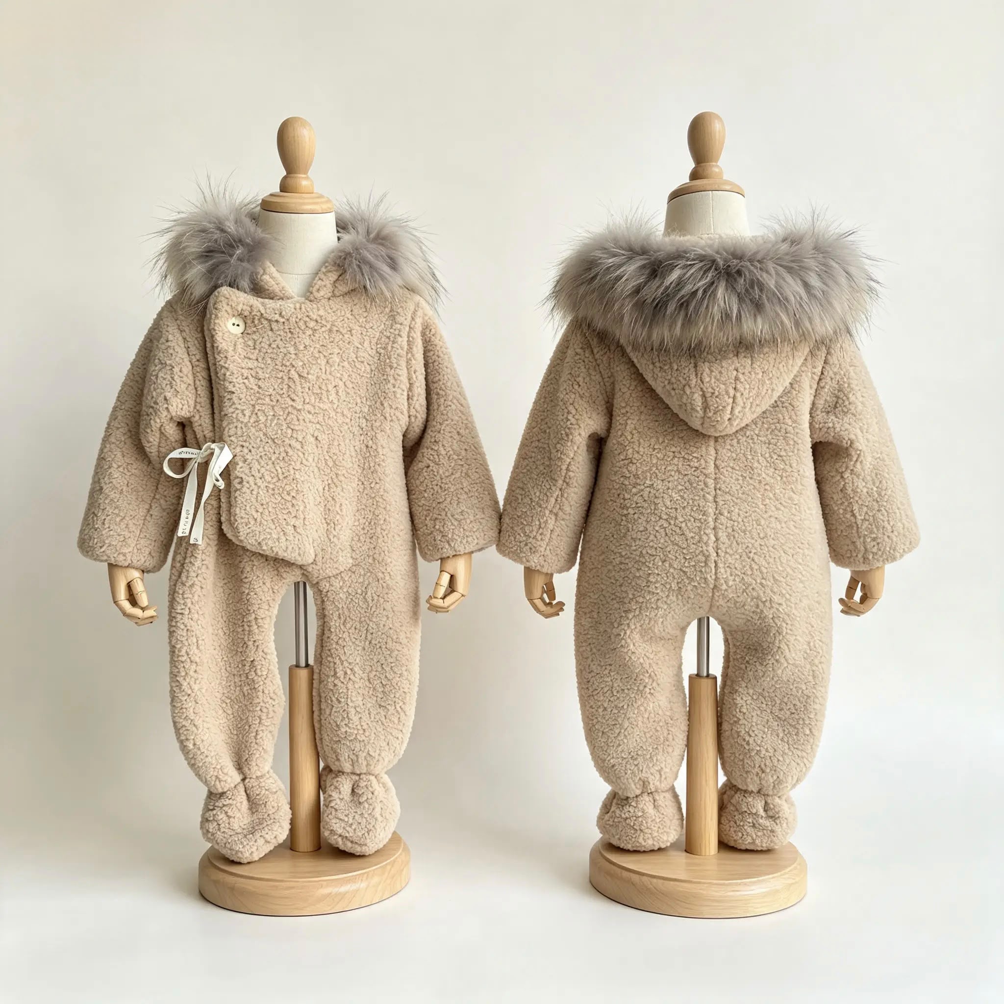 Peluş kürklü bebek tulum 