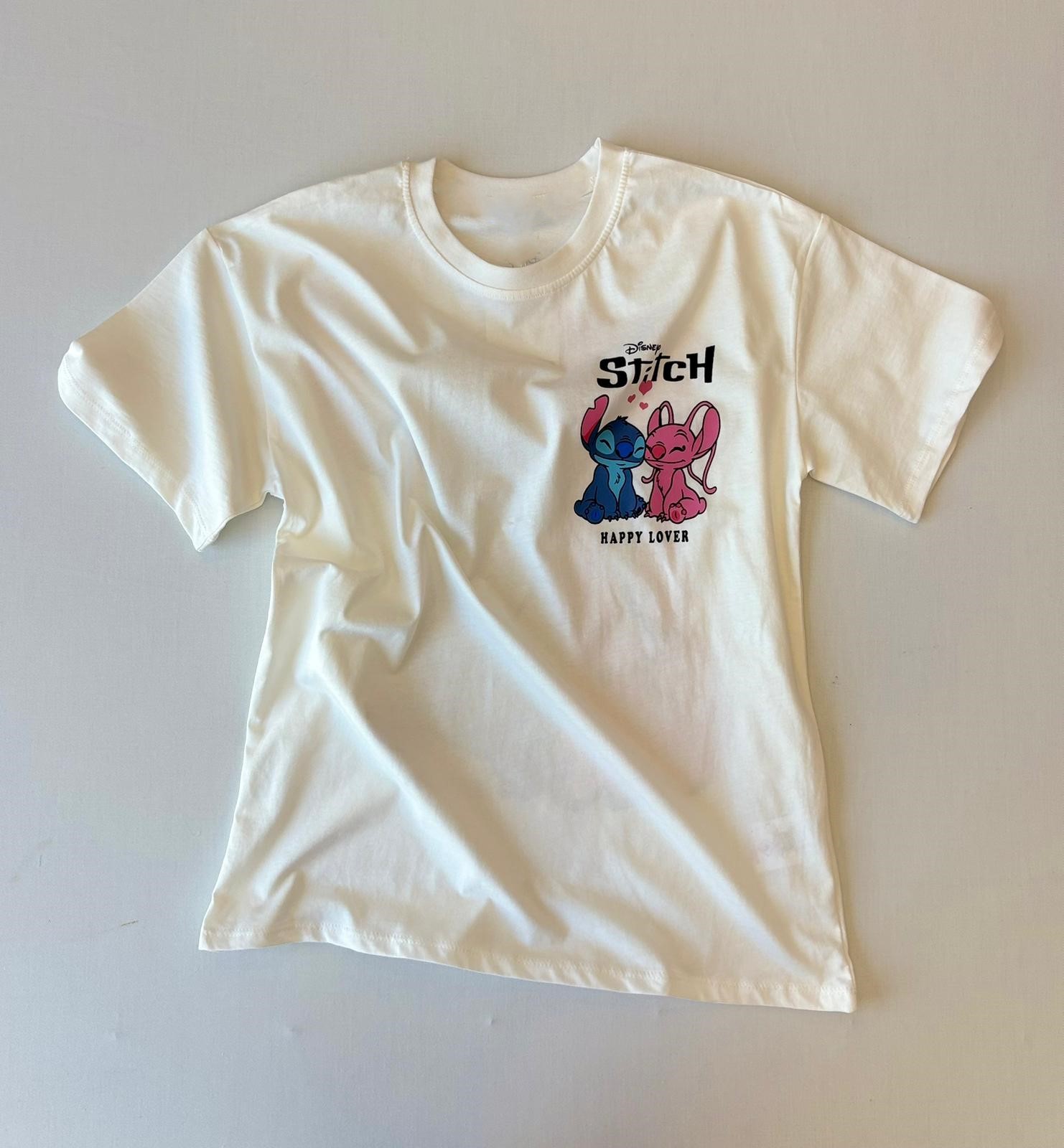 Kız Çocuk Sırt Baskılı Stitch Tişört