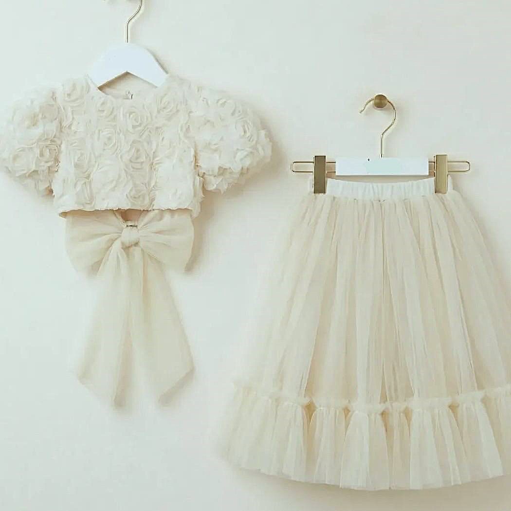 Krem Crop Etek Takım