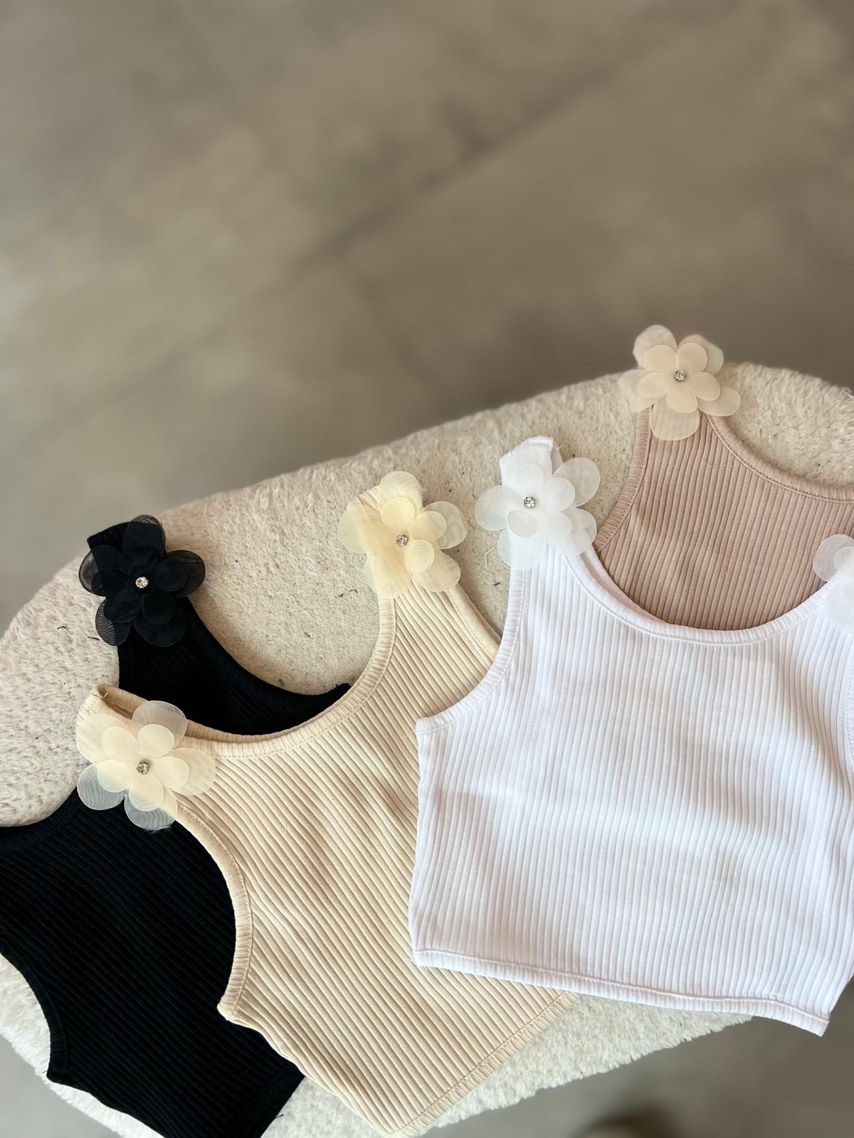 Fitilli Çiçekli Crop Top görsel 2