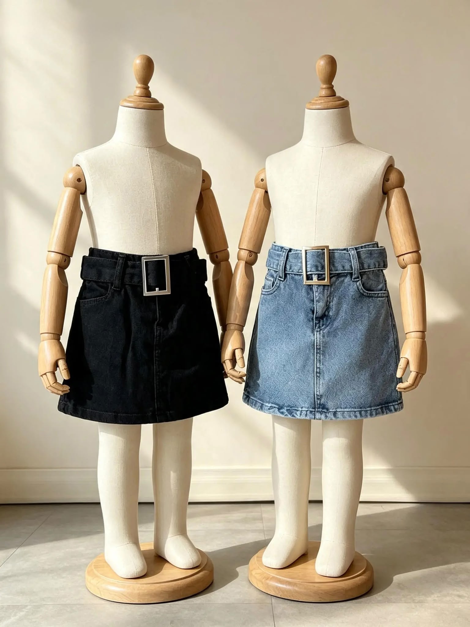 Ultra Esnek Kemerli Denim Etek
