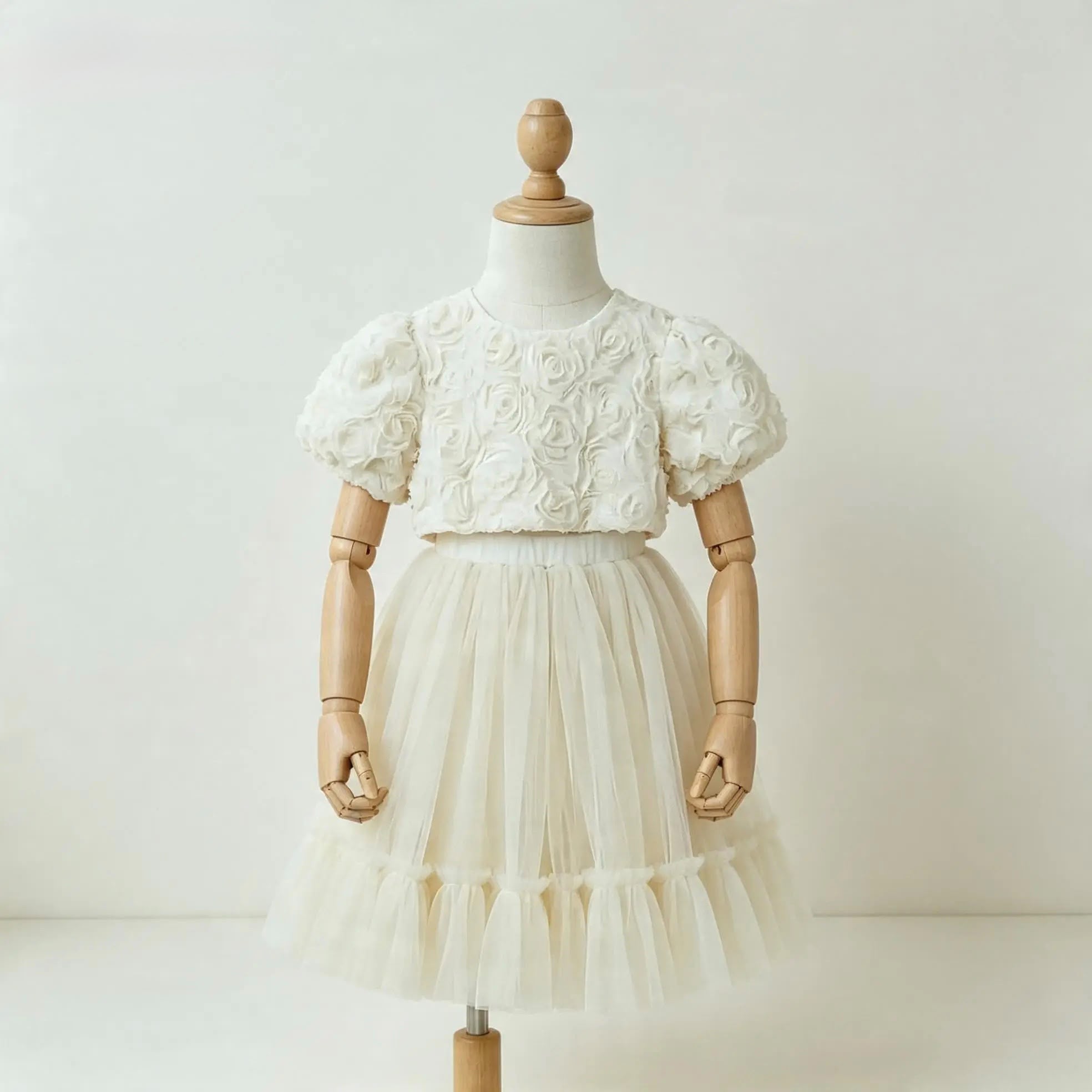 Krem Crop Etek Takım