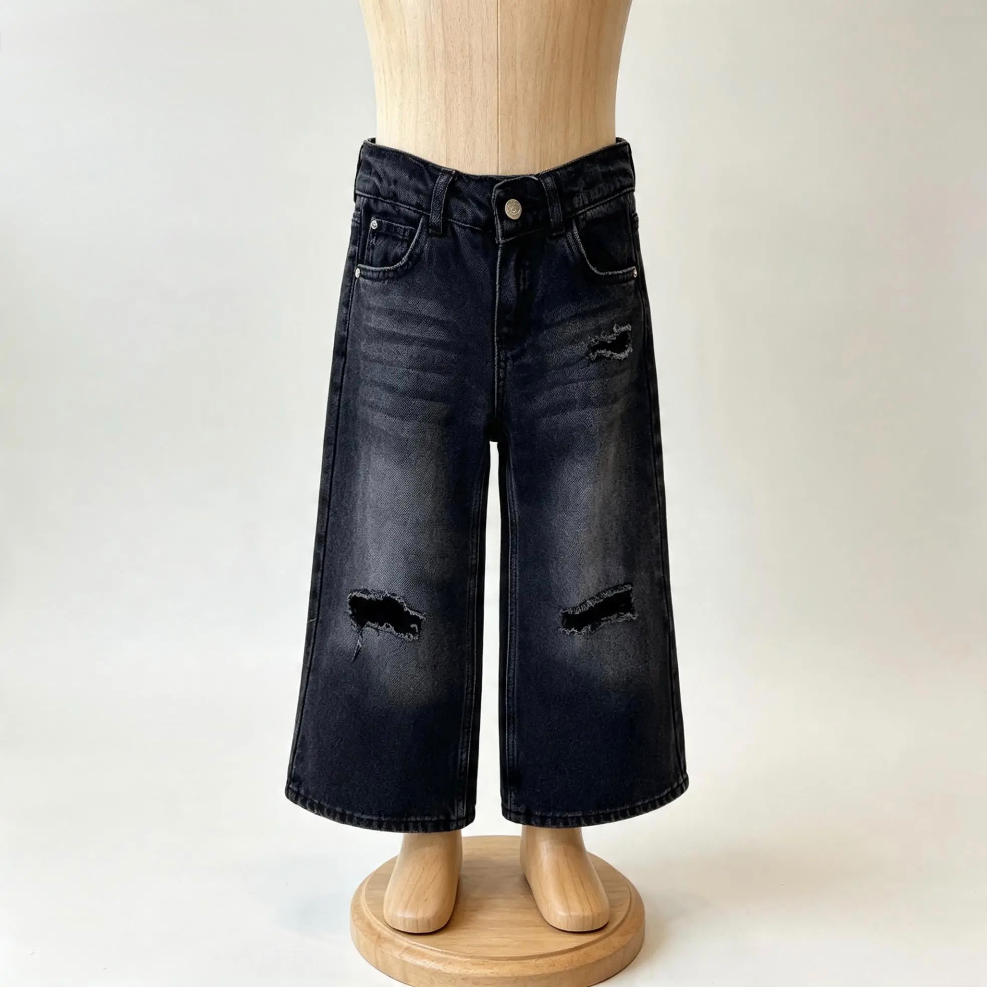 Yırtık Wideleg Jean Pantolon