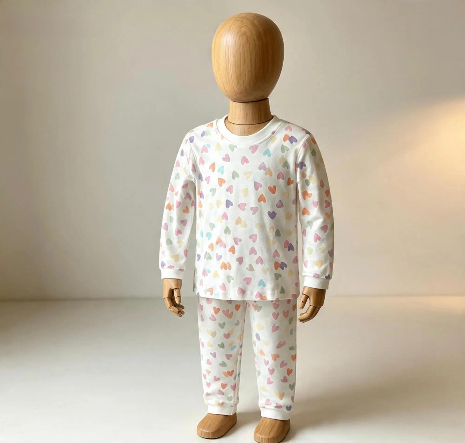 Kız Çocuk Kalpli Pijama