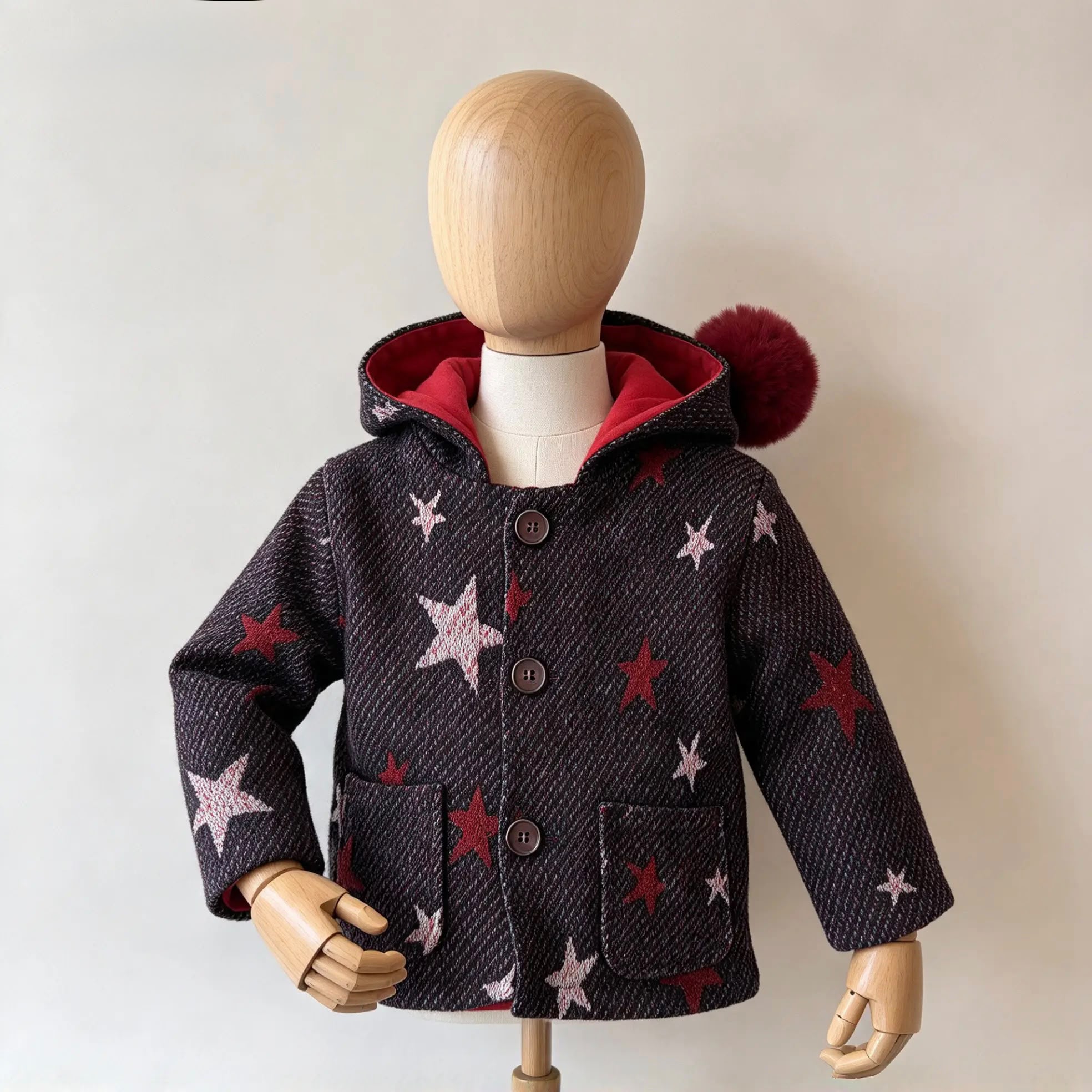 Yıldızlı Ponponlu Baby Mont
