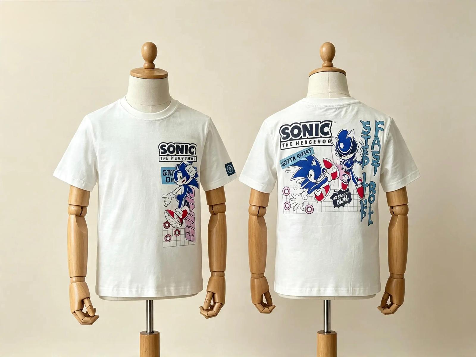 Orjinal Sırt Baskılı Sonic Tişört
