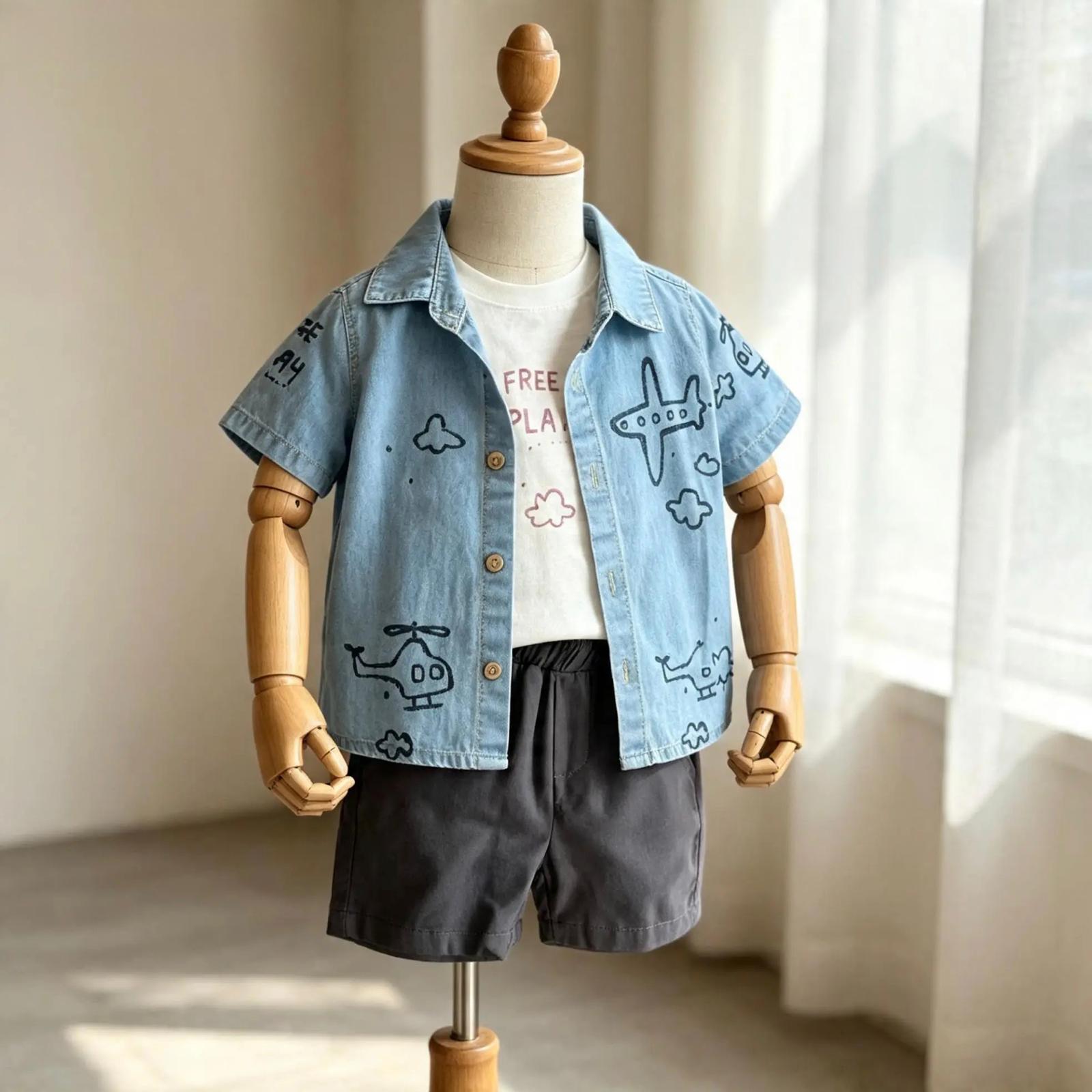 Denim Gömlekli 3'lü Takım