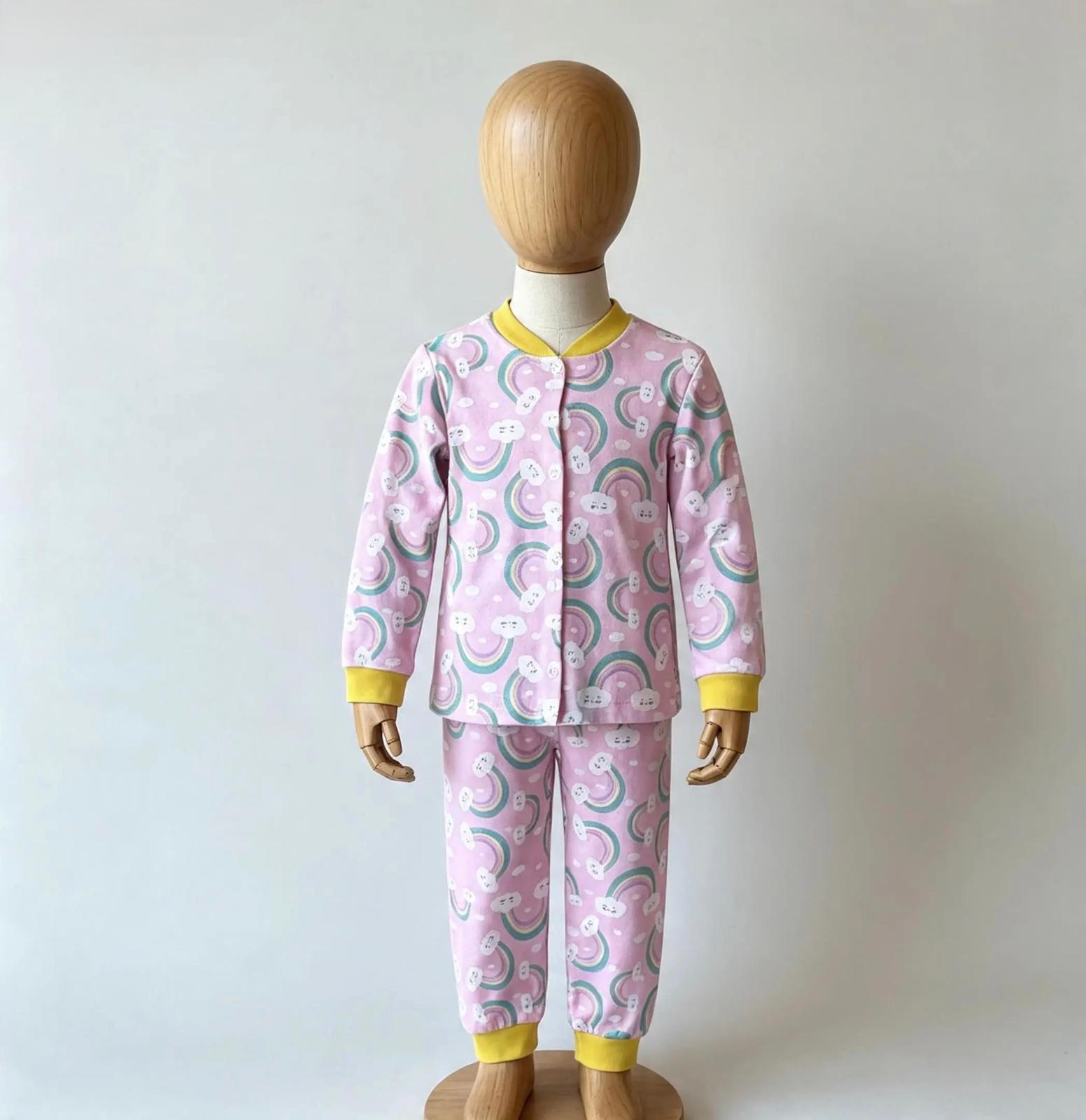 Kız Bebek Gökkuşağı Desenli Pijama