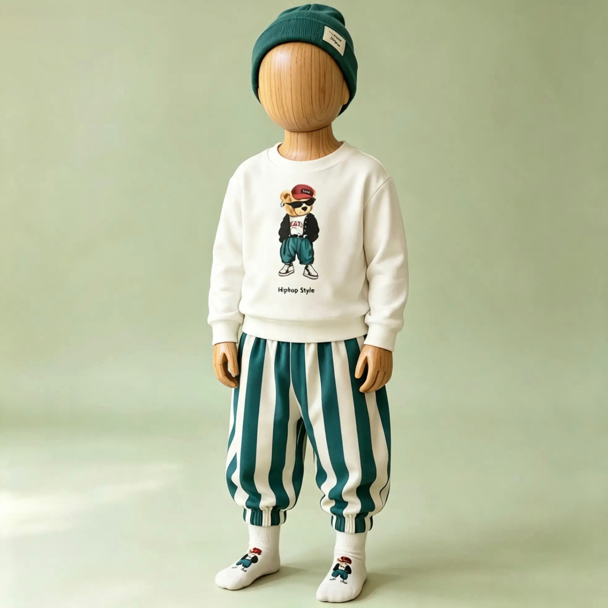 Hiphop Style Çorap ve Şapka Detaylı Takım