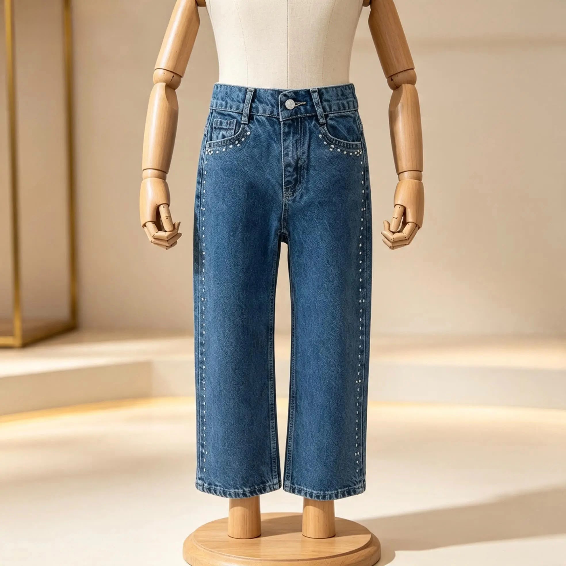 Taş Detaylı Boru Paça Jean Pantolon