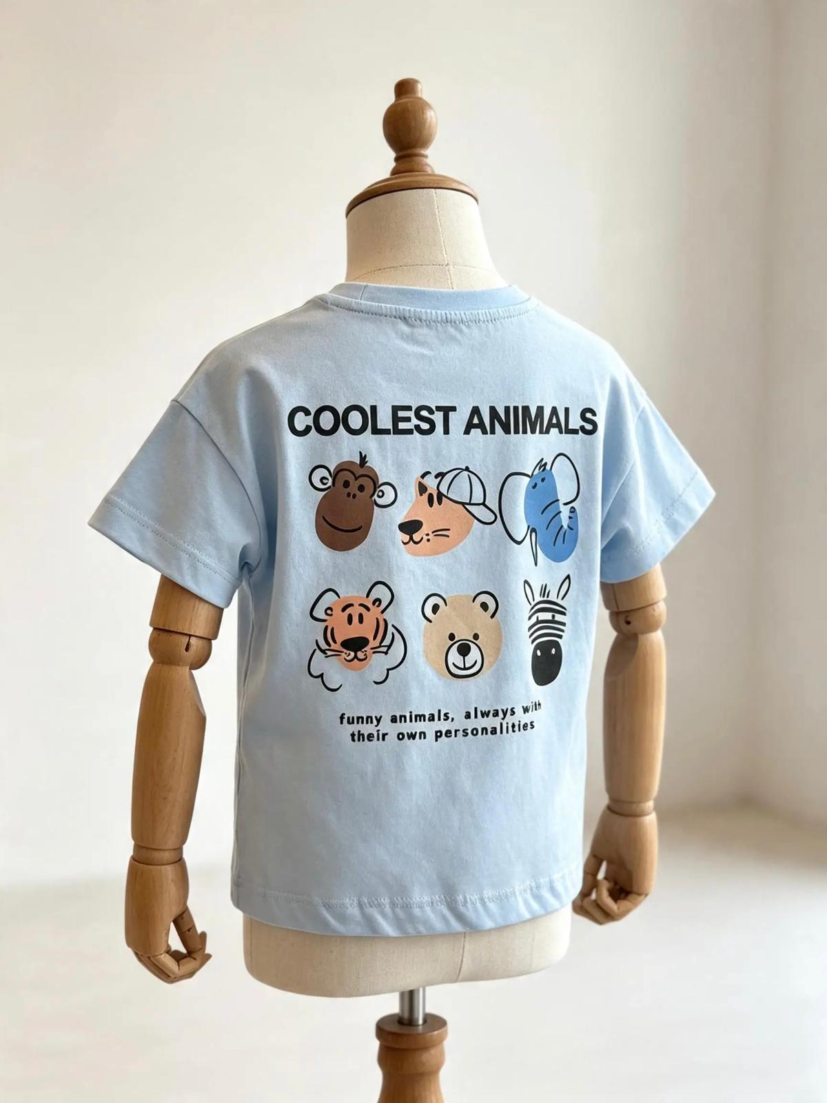 Erkek Çocuk Coolest Animals Tişört görsel 2