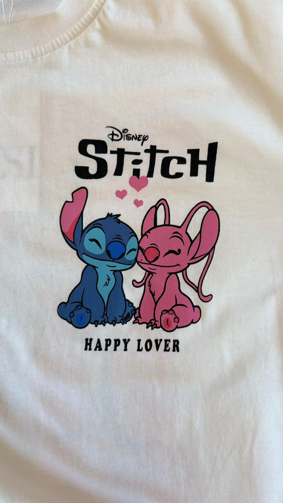 Kız Çocuk Sırt Baskılı Stitch Tişört görsel 3