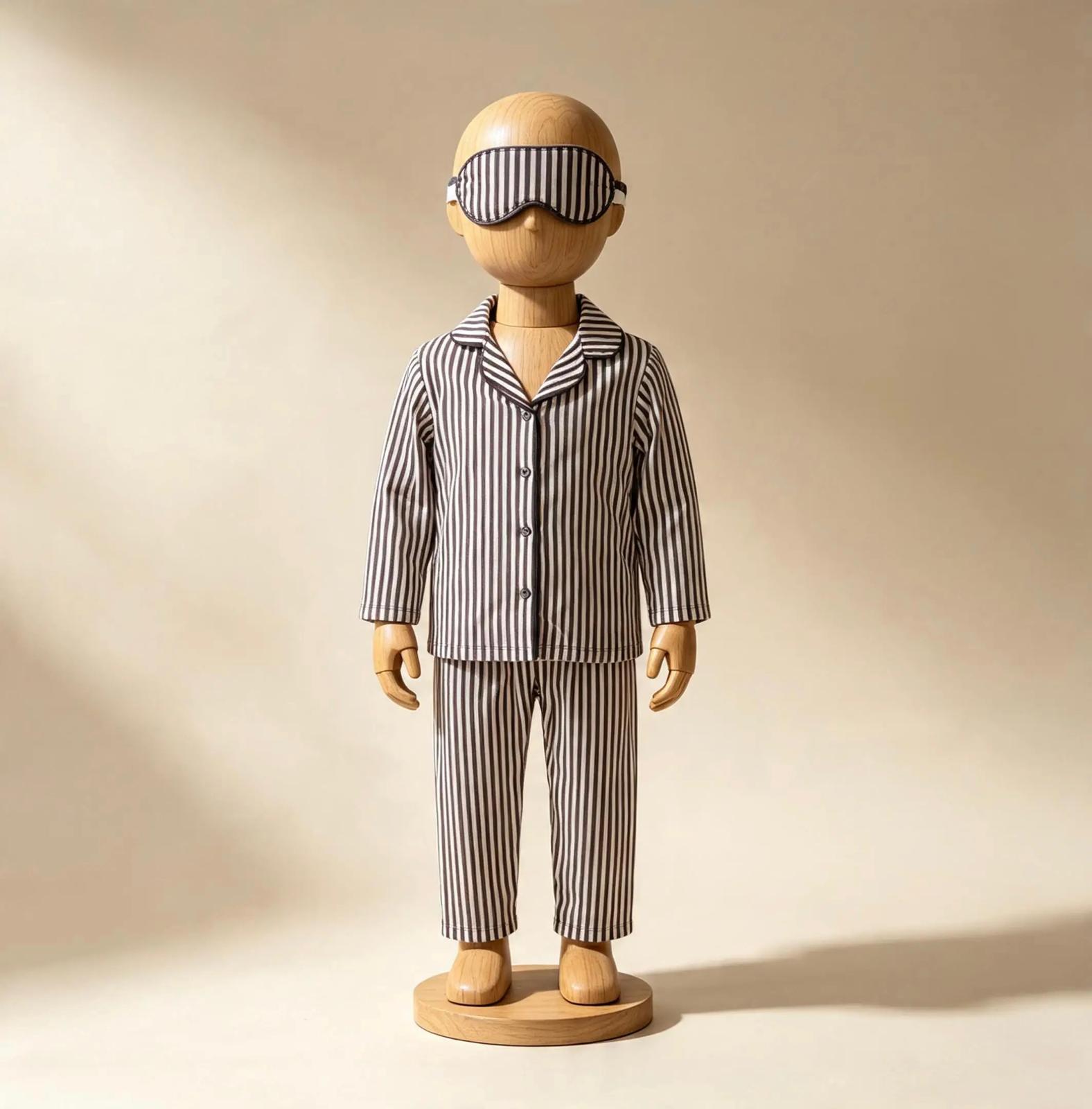 Çİzgili Göz Bandanalı Pijama
