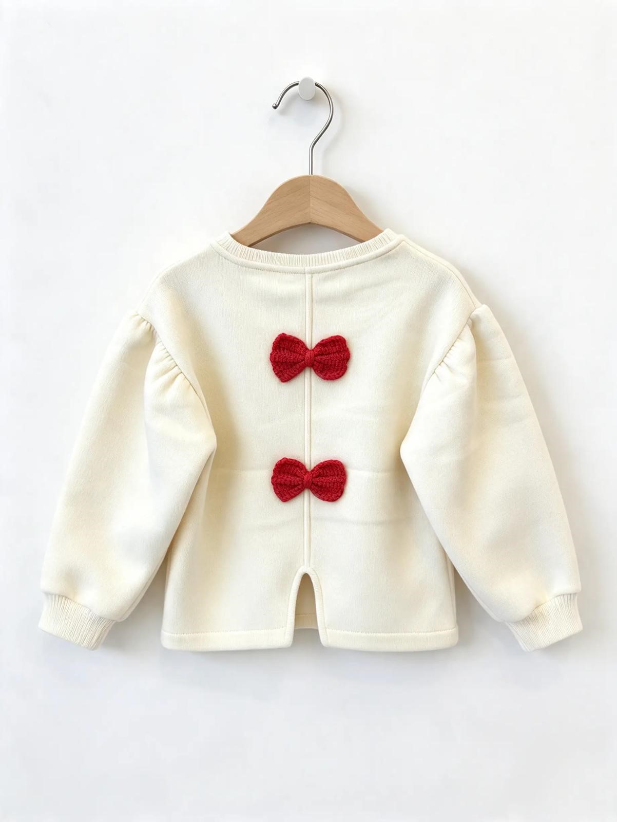 Tiny Bow Girl Şardonlu Sweatshirt görsel 2
