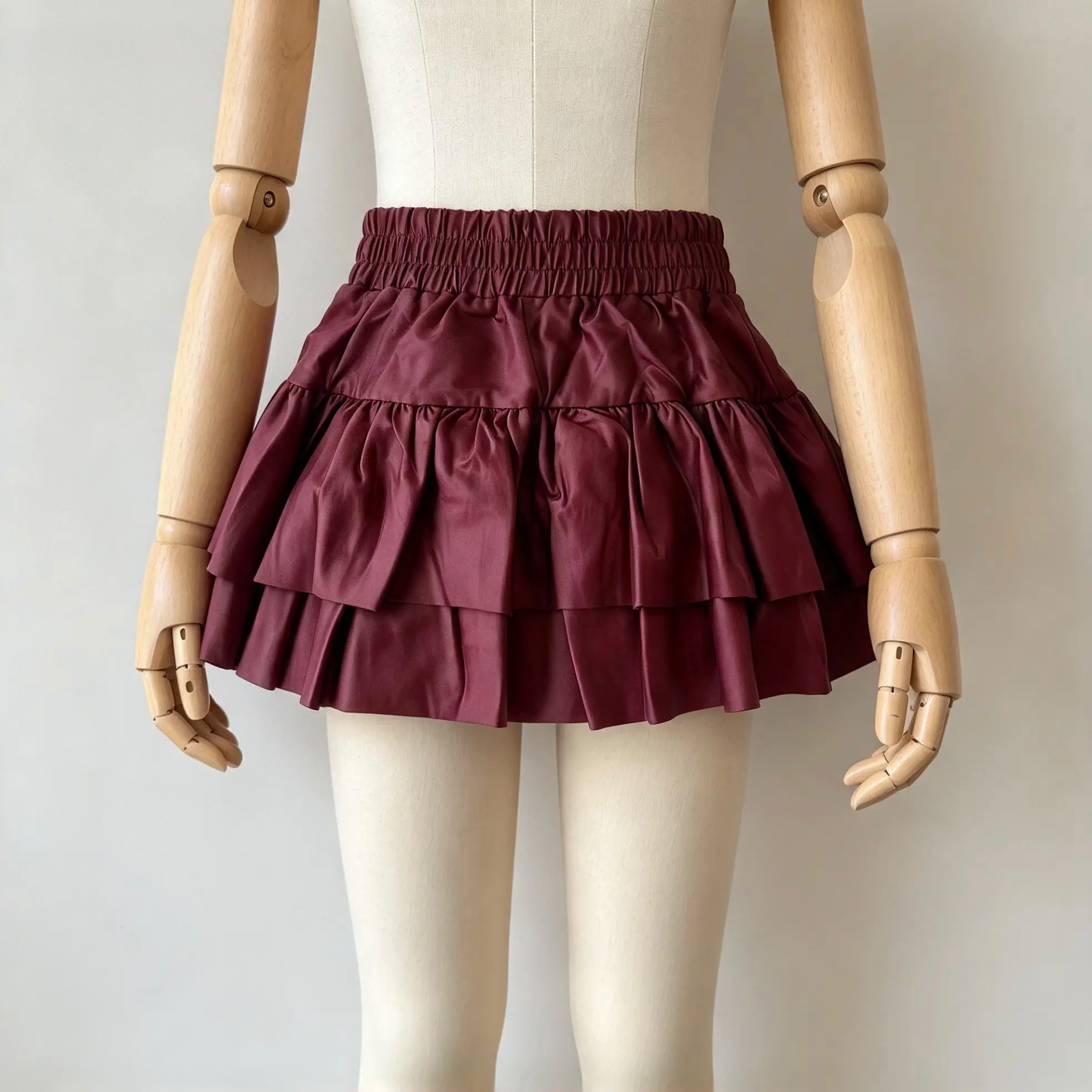 Kız Çocuk Orjinal Fırfırlı Deri Etek