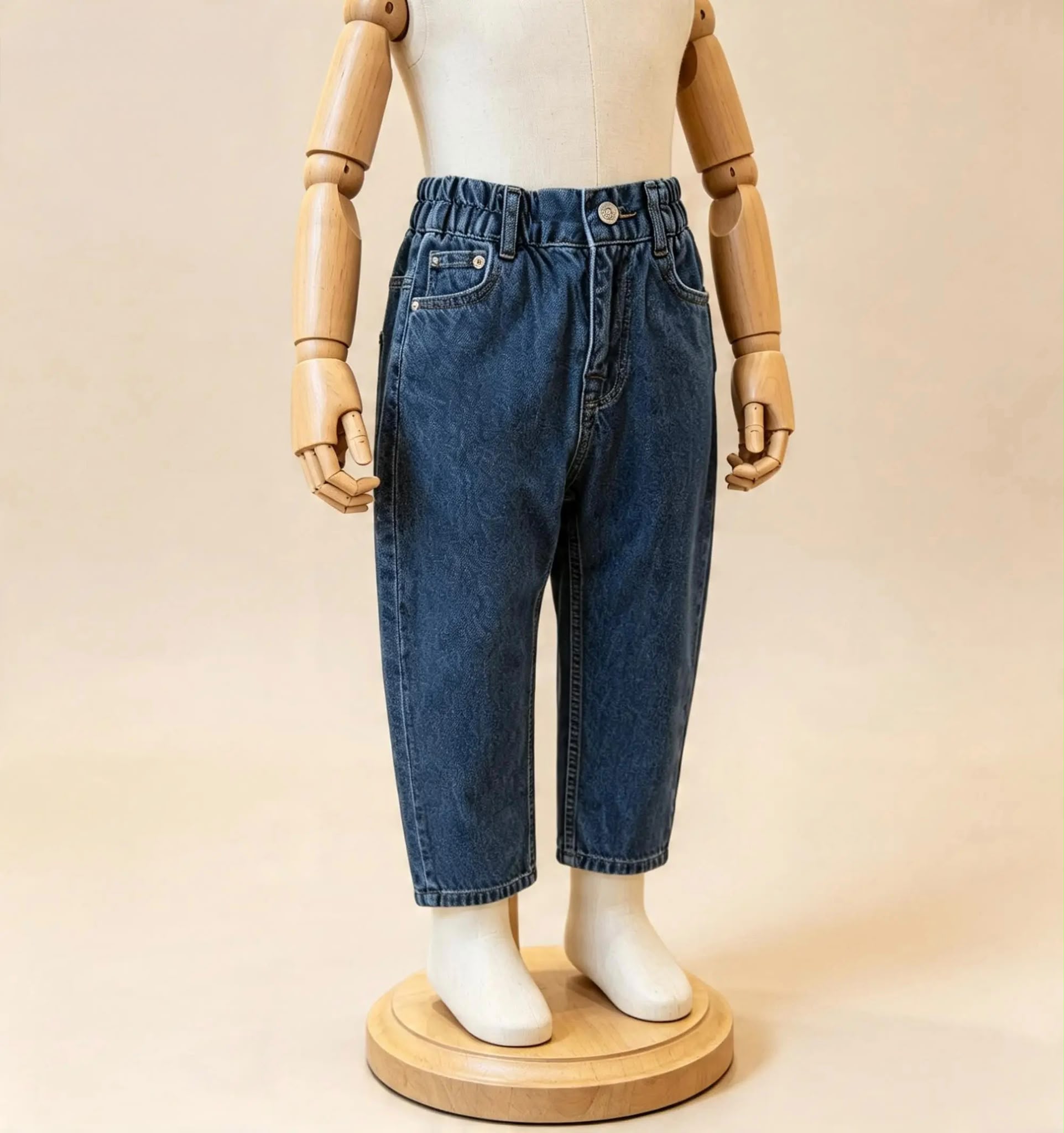 Kız Çocuk Beli Lastikli Kot Pantolon