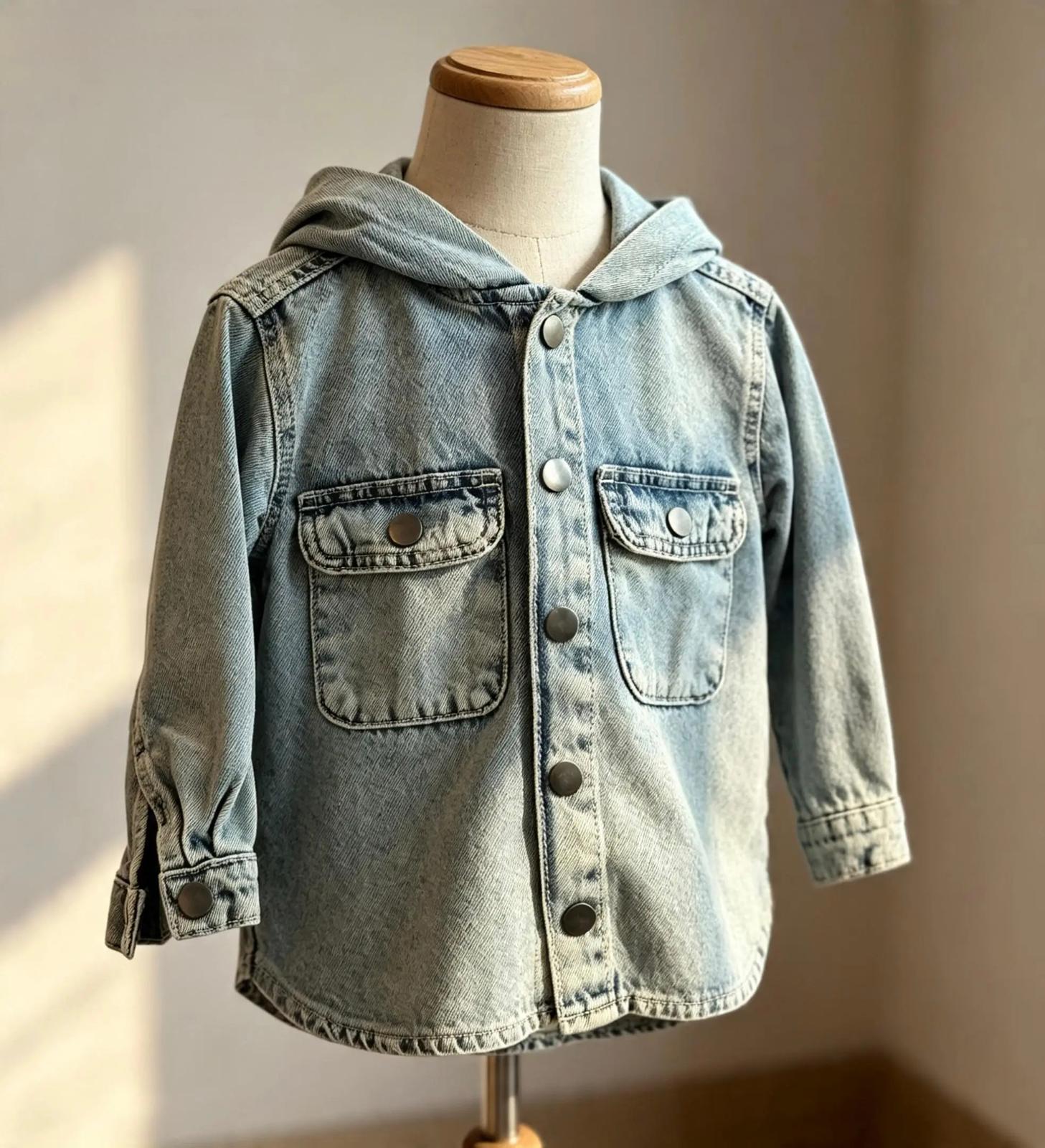 Erkek Çocuk Orjinal Kapşonlu Denim Ceket