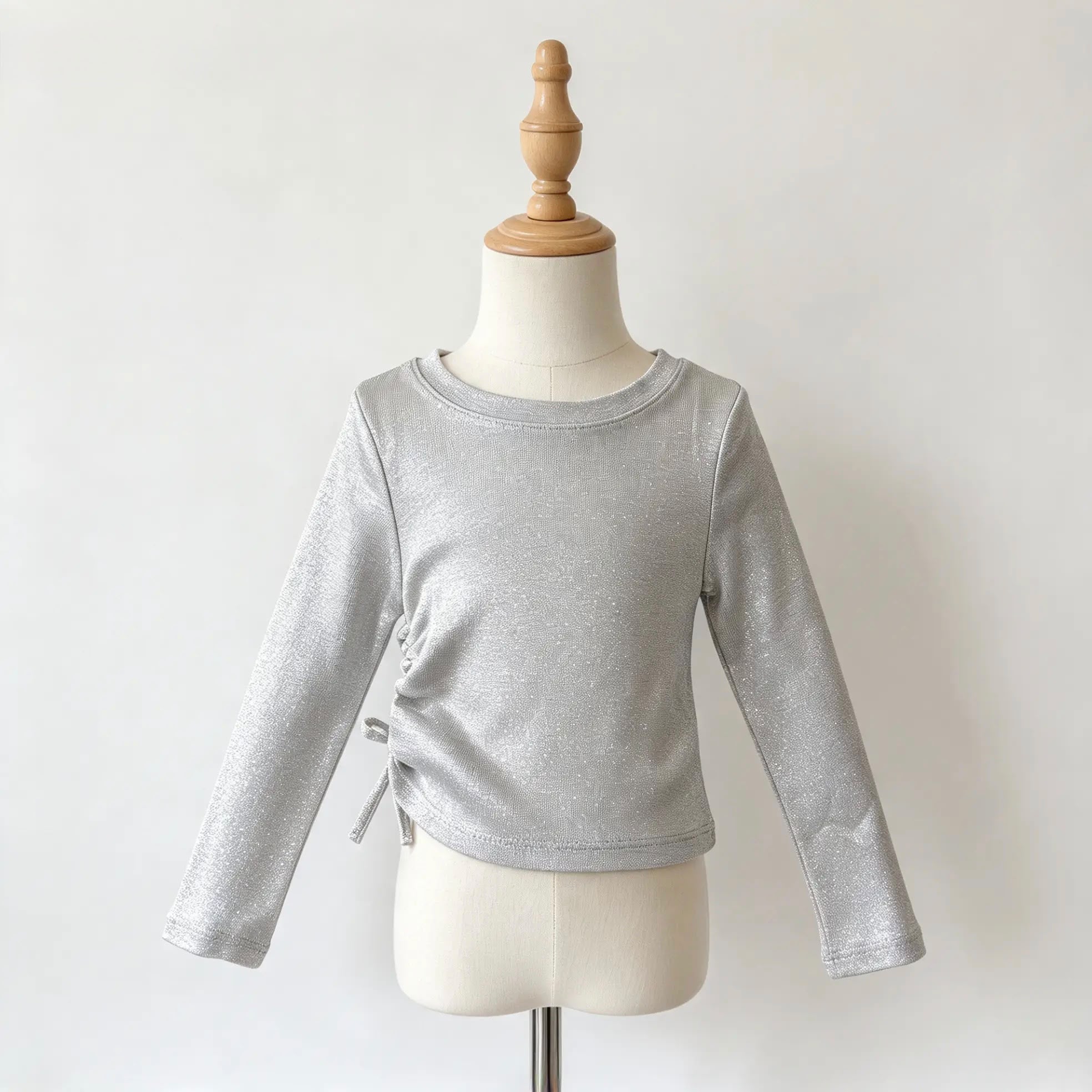 Kız Çocuk Simli Crop Body