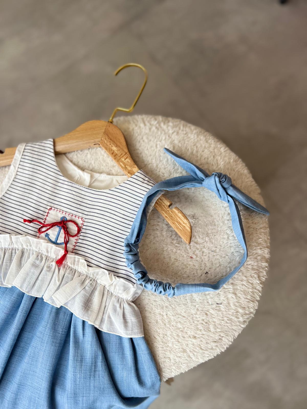 Kız Bebek Bandanalı Elbise  görsel 2