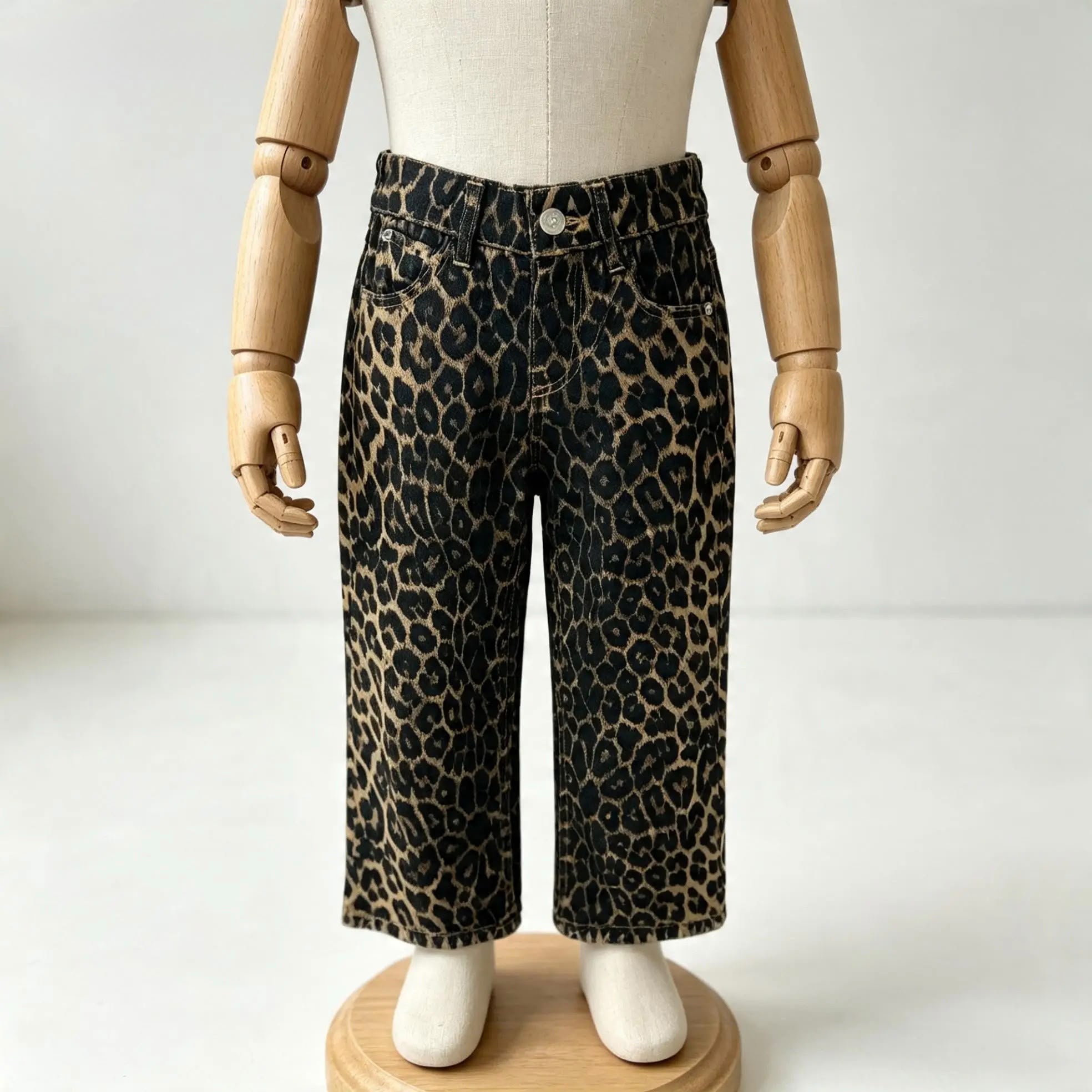 Leopar Desen Jean Pantolon
