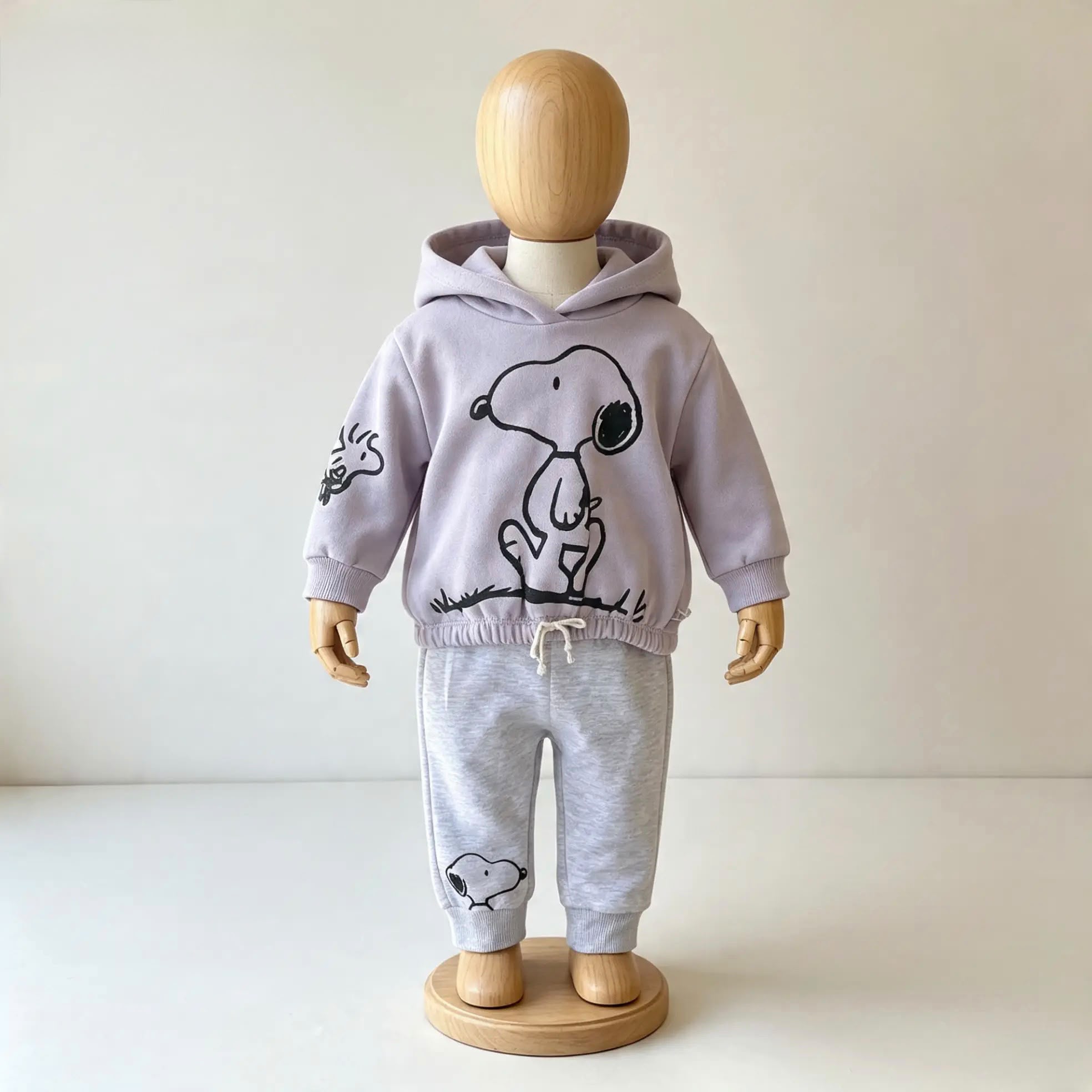 Lila Snoopy baskılı 2'li eşofman takımı