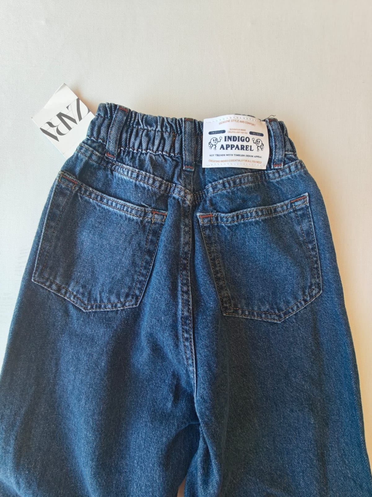 Kız Çocuk Beli Lastikli Kot Pantolon görsel 2