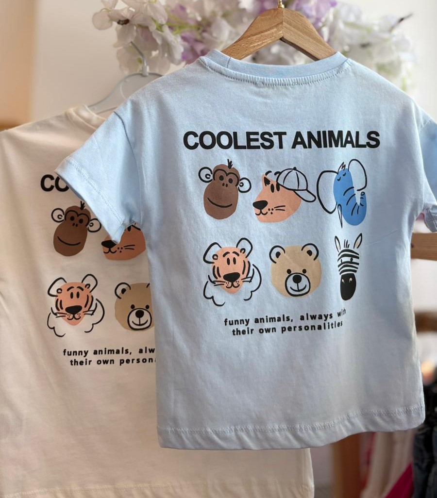 Erkek Çocuk Coolest Animals Tişört görsel 3