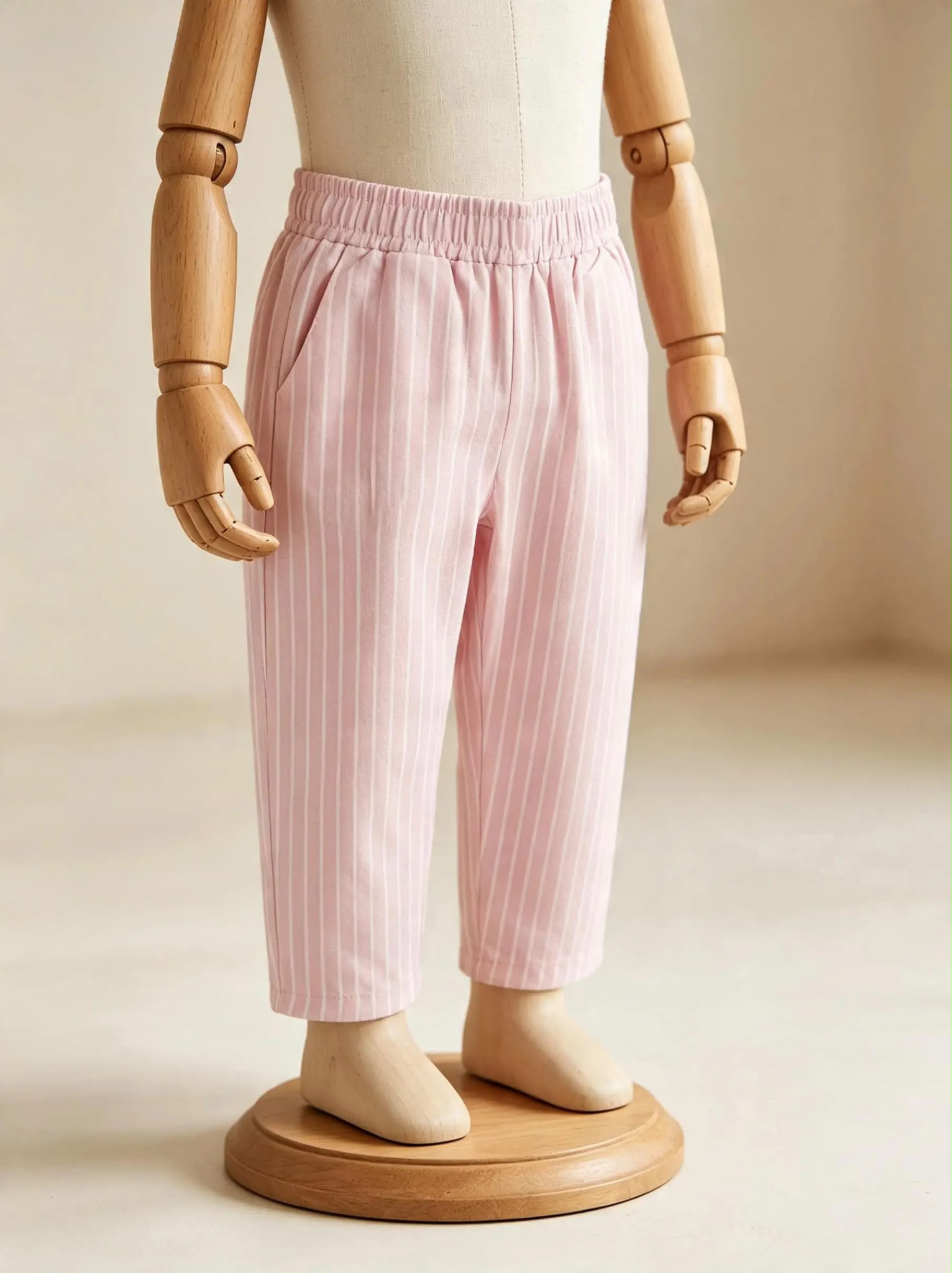 Kız Çocuk Pembe Çizgili Balon Pantolon