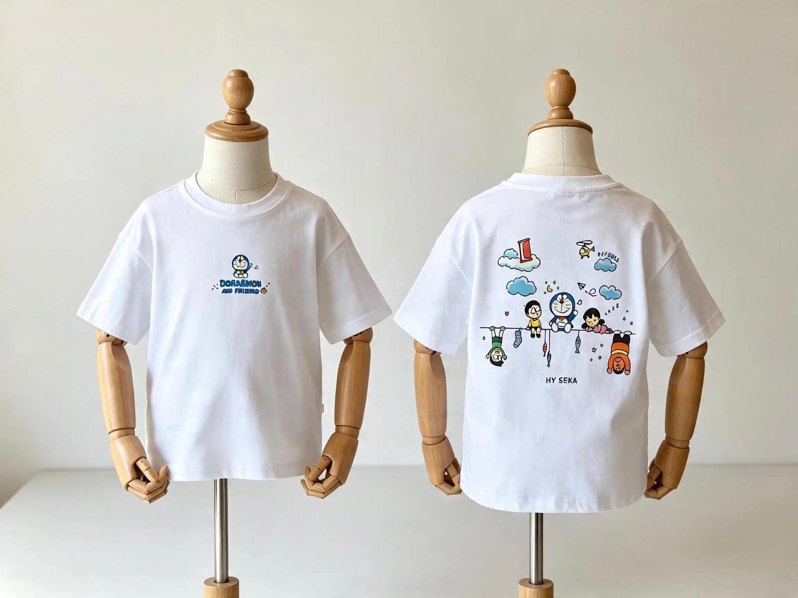 Erkek Çocuk Sırt Baskılı Doraemon Tişört